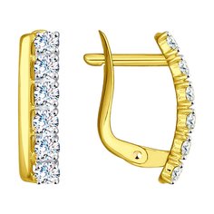 Серьги из желтого золота с фианитом SOKOLOV 027146-2