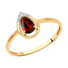 Кольцо из красного золота р. 17 SOKOLOV 71-00023, бриллиант\гранат