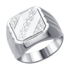 Кольцо печатка из серебра р. 20,5 SOKOLOV 94011233