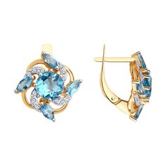 Серьги из красного золота Diamant 51-320-02156-1, фианит\топаз