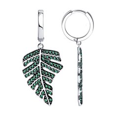 Серьги из серебра SOKOLOV 94026735, фианит