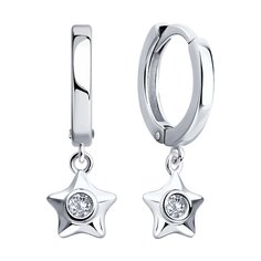 Серьги подвески из серебра SOKOLOV 94026628, фианит