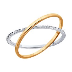 Кольцо из комбинированного золота р. 15 SOKOLOV 1110243, бриллиант