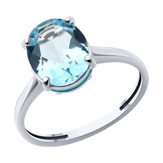 Кольцо из белого золота р. 17,5 Diamant 52-310-02463-1, эмаль\топаз