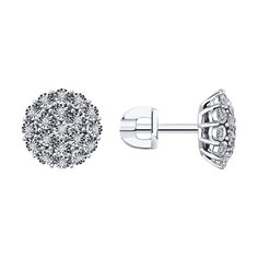 Серьги из белого золота SOKOLOV 1022289-3, бриллиант