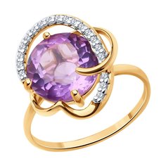 Кольцо из серебра р. 18,5 Diamant 93-310-01931-1, фианит\аметист