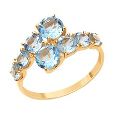 Кольцо из красного золота р. 17 SOKOLOV 715804, топаз