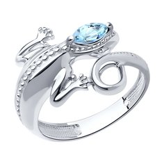 Кольцо из серебра р. 19 SOKOLOV 92012140, топаз
