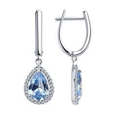 Серьги из серебра SOKOLOV 94026744, фианит