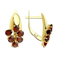 Серьги из желтого золота Diamant 53-320-01433-1, гранат