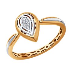 Кольцо из комбинированного золота р. 18,5 Diamant 51-210-01899-1, бриллиант