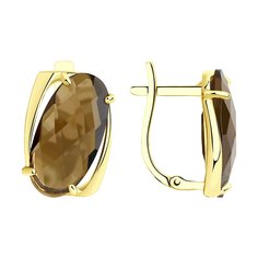 Серьги из желтого золота Diamant 53-320-00803-4, раухтопаз