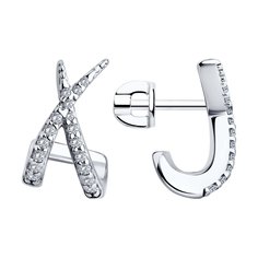Серьги из серебра SOKOLOV 94026757, фианит