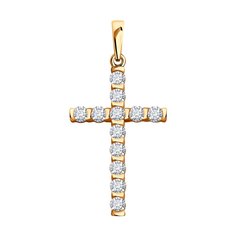 Кулон из красного золота Diamant 51-230-02513-1, бриллиант искусственный\рубин