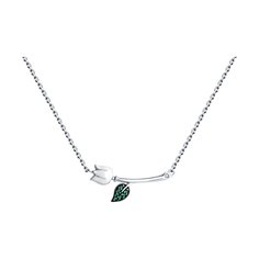 Колье из серебра 40-45 см SOKOLOV 94071030, фианит\эмаль