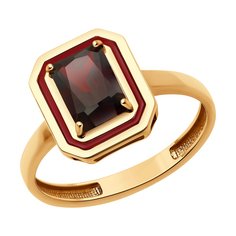 Кольцо из красного золота р. 18 Diamant 51-310-02450-2, эмаль\гранат