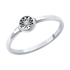 Кольцо из серебра р. 17 Diamant 94-210-02058-1, бриллиант