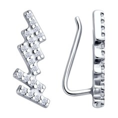 Серьги из серебра SOKOLOV 94026714, фианит