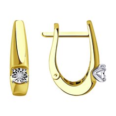 Серьги из комбинированного золота Diamant 53-220-01532-1, бриллиант