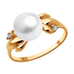 Кольцо из серебра р. 18,5 Diamant 93-310-02069-1, фианит\жемчуг