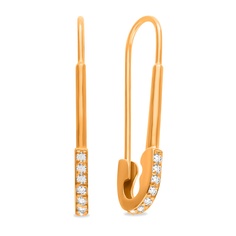 Серьги из серебра 585Gold 702010407, фианит