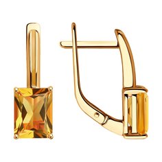 Серьги из красного золота Diamant 51-320-02171-5, эмаль\цитрин