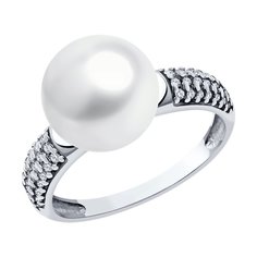 Кольцо из серебра р. 17 Diamant 94-310-01952-1, фианит\жемчуг