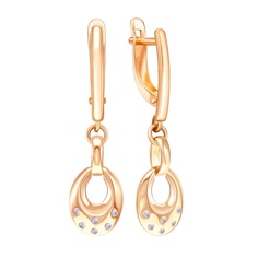 Серьги из красного золота 585Gold 302007133, фианит