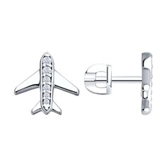 Серьги из серебра SOKOLOV 94026695, фианит