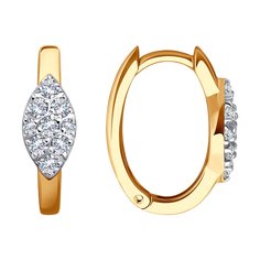Серьги из красного золота SOKOLOV 0200284, фианит