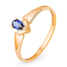 Кольцо из красного золота с сапфиром искусственным р. 16 585Gold 101013742