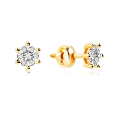 Серьги пусеты из красного золота VALTERA 106237, бриллиант