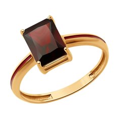 Кольцо из красного золота р. 18,5 Diamant 51-310-02171-2, эмаль/гранат