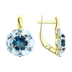 Серьги из желтого золота Diamant 53-320-02100-5, топаз