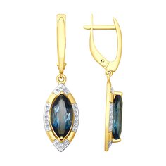 Серьги из желтого золота Diamant 53-321-00029-1, фианит\топаз