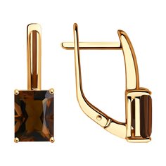 Серьги из красного золота Diamant 51-320-02171-4, эмаль\раухтопаз