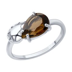 Кольцо из серебра р. 18 SOKOLOV 92014217, раухтопаз
