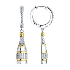 Серьги из серебра SOKOLOV 94026501, фианит
