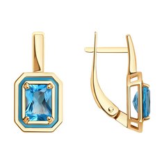 Серьги из красного золота Diamant 51-320-02450-1, эмаль\топаз