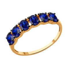 Кольцо из красного золота р. 16,5 Diamant 51-210-02178-1, сапфир