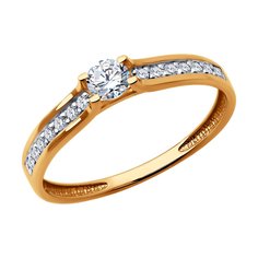 Кольцо из красного золота р. 17 Diamant 51-210-02474-1, бриллиант