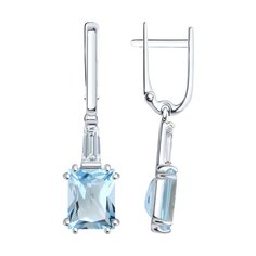 Серьги из белого золота Diamant 52-321-02433-1, фианит\топаз