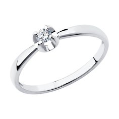 Кольцо из белого золота р. 17 Diamant 52-210-00007-1, бриллиант