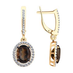 Серьги из серебра Diamant 93-321-01999-4, фианит\раухтопаз