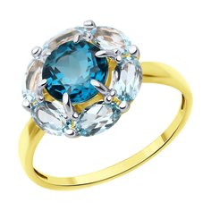 Кольцо из желтого золота р. 18 Diamant 53-310-02100-5, топаз