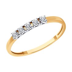 Кольцо из комбинированного золота р. 18,5 Diamant 51-210-01942-1, бриллиант