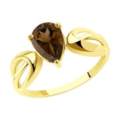 Кольцо из желтого золота р. 17,5 Diamant 53-310-00866-3, раухтопаз