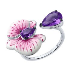 Кольцо из серебра р. 16 SOKOLOV 92014487, ситалл искусственный\эмаль