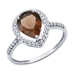 Кольцо из серебра р. 17,5 Diamant 94-310-02047-2, фианит\раухтопаз