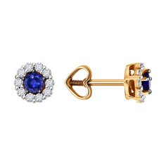 Серьги из красного золота Diamant 51-222-01768-5, бриллиант\сапфир